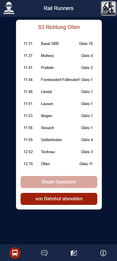 Bahnhof wählen