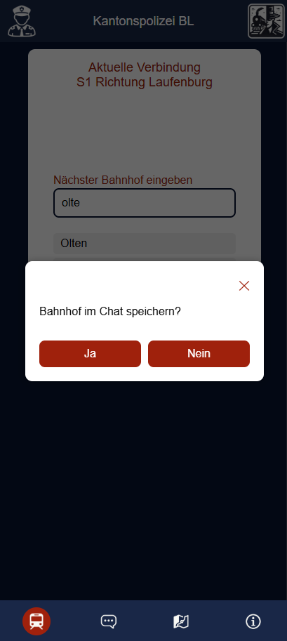 Bahnhof im Chat senden